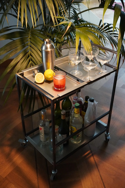 SET - Bar- und Servierwagen FRIDA mit Tabletts CARLA